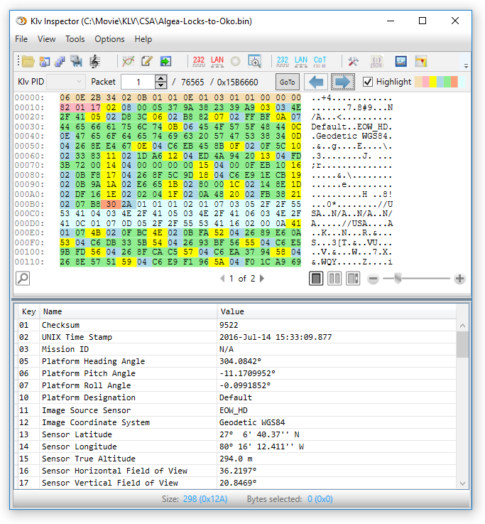 STANAG 4609 KLV Inspector Klv Inspector.