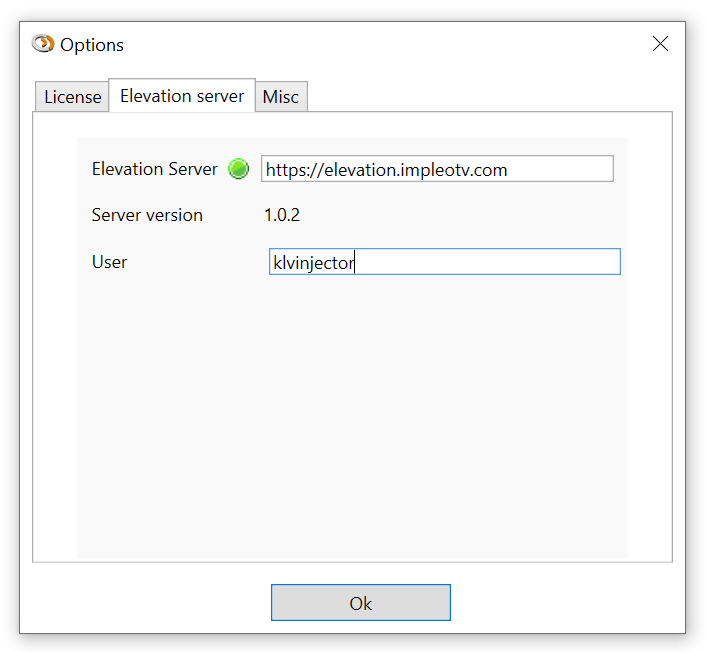 Elevation server configuration