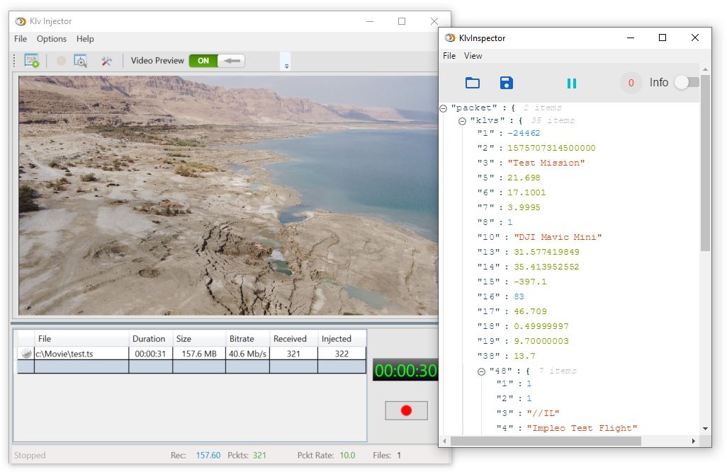 KLV Injector application