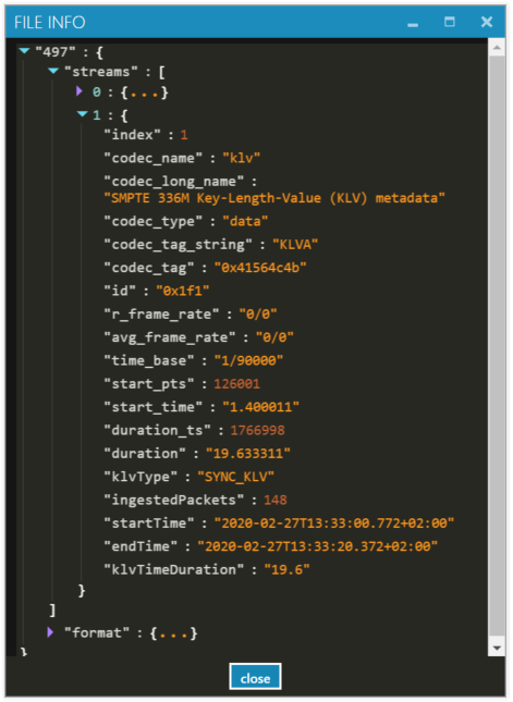 Klv data Stream