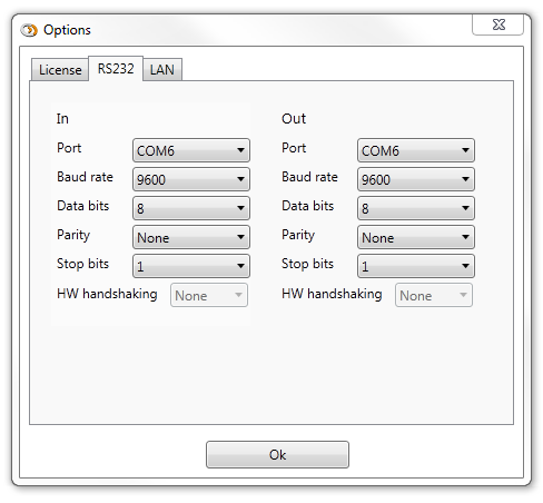 Serial settings