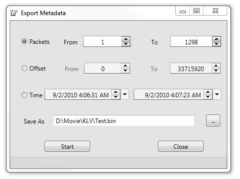 Export dialog