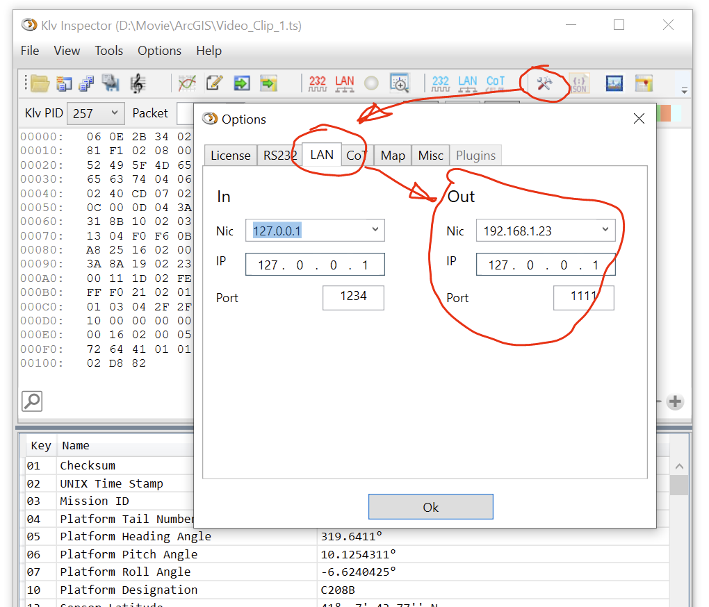 ConfigureItsLanOutput
