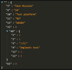 JSON formatted Klv data packet