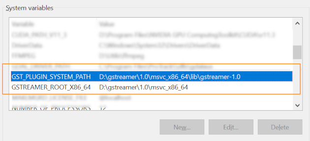 GStreamer Plugins env