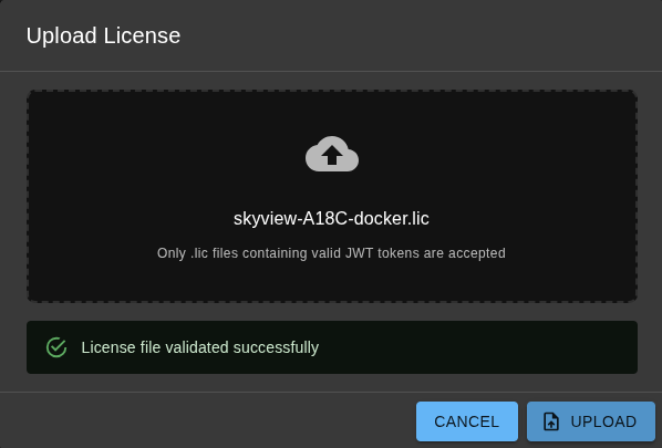 License upload