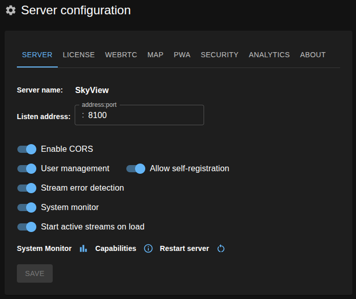 Server config 