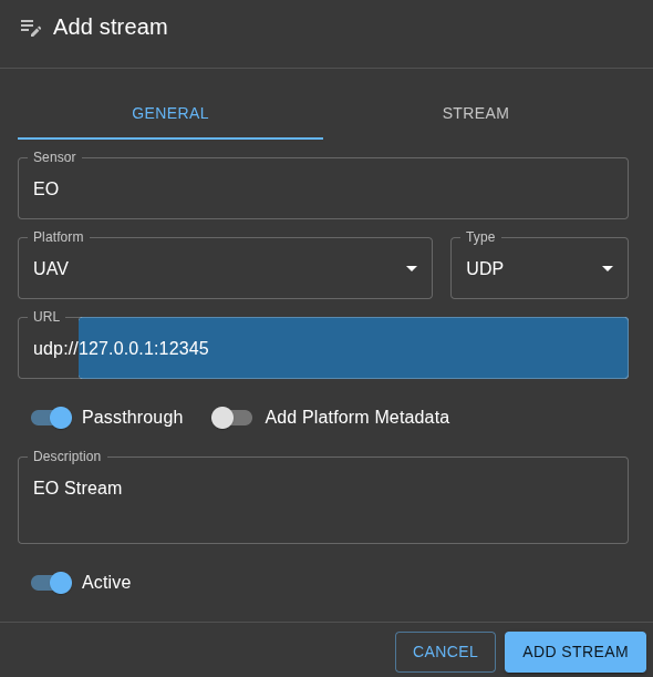 Adding Stream