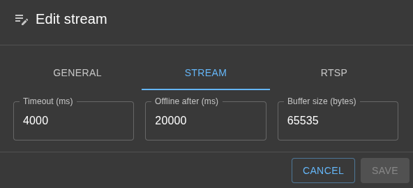 Other stream params