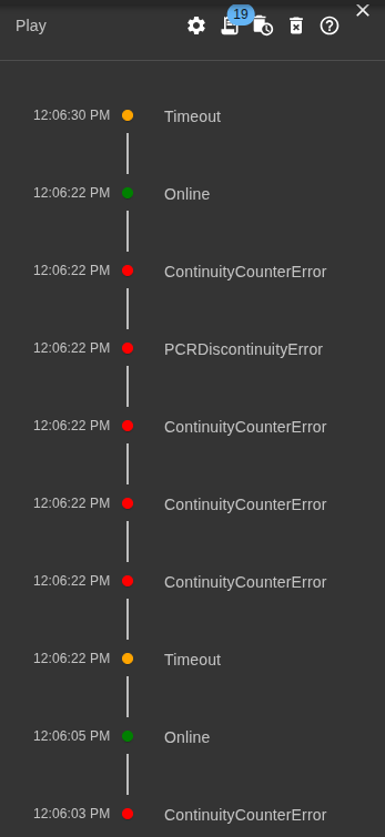 Stream events button