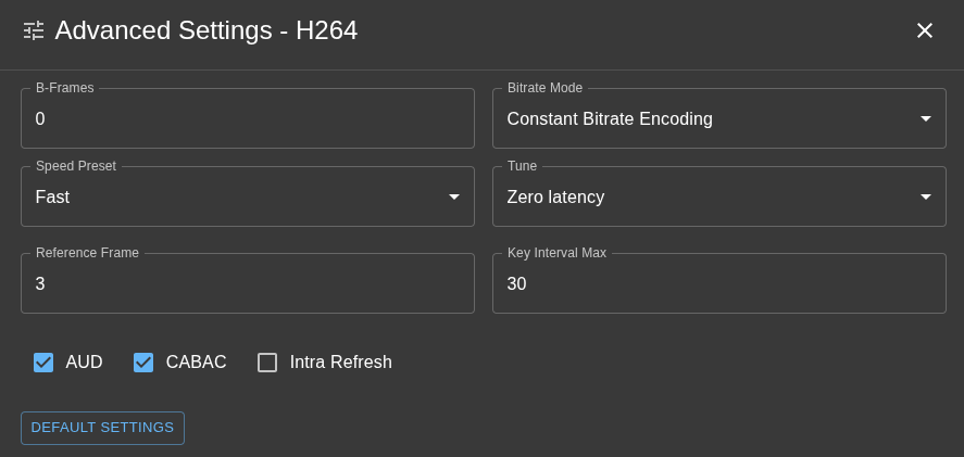 Transcoding to H264 - advanced