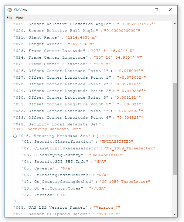 Detailed JSON view