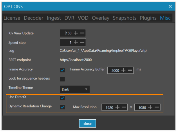 Dynamic Resolution config