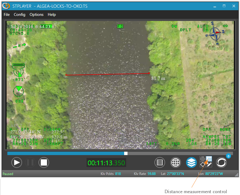 On-screen distance measurement
