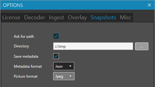 Configuring a snapshot