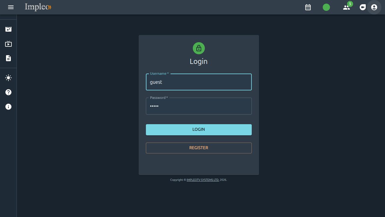 Current login form